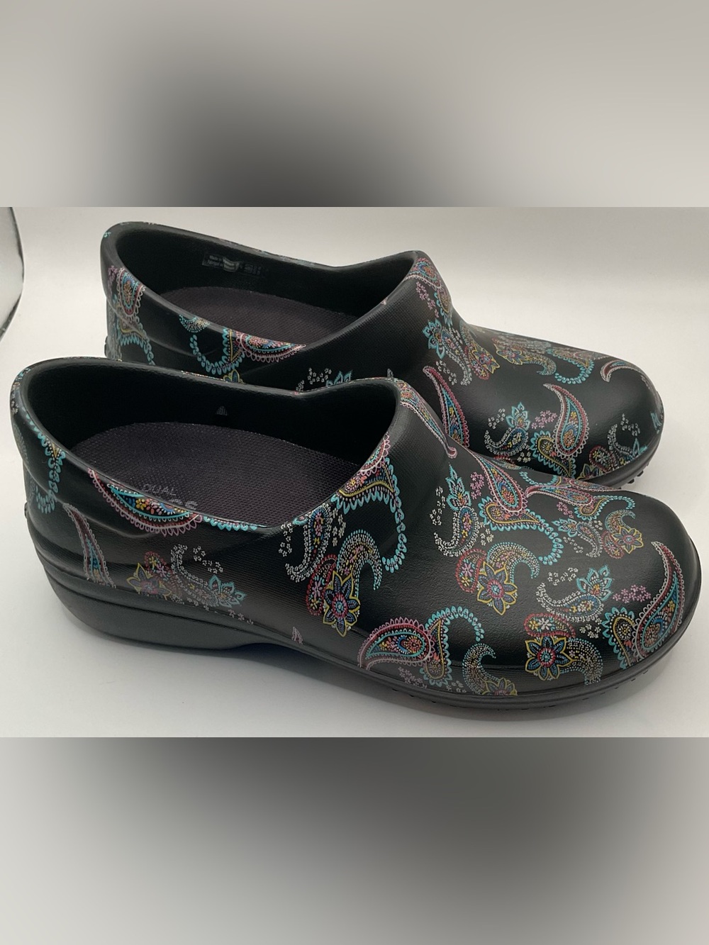 CROCS Black Paisley-Print Slip-On Clog with Multicolor Accents